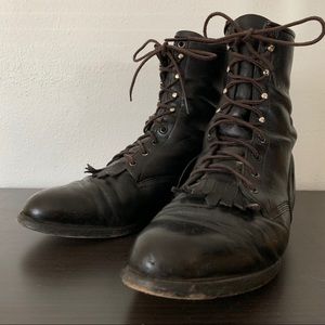 Justin Men's Hiram 8" Tall Black Roper Boot | 10.5